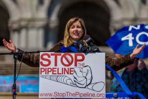 Karenna Gore, Director of the Center of Earth Ethics at Columbia University speaking at the rally to save NYS from FERC and to ask Governor Cuomo to protect NYS water by denying required water quality certificate for Constitution Pipeline